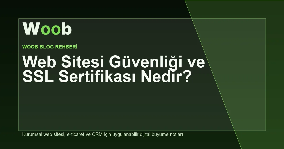 Web Sitesi Güvenliği ve SSL Sertifikası Nedir? - Woob Blog kapak görseli