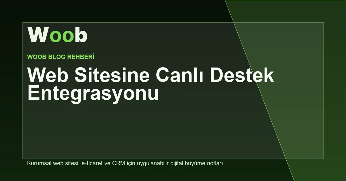 Web Sitesine Canlı Destek Entegrasyonu